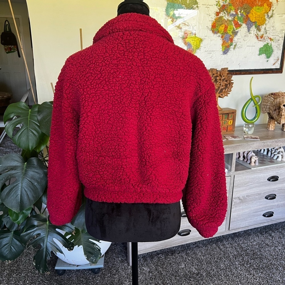 SHEIN Vibrant Red Teddy Jacket - Picture 4 of 7